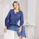 Schlafanzüge & Shortys - Schlafanzug mit Knopfleiste und Brusttasche, in Größe 036 bis 054, in Farbe JEANSBLAU-MARINE – Farbe JEANSBLAU-MARINE – Ansicht 2