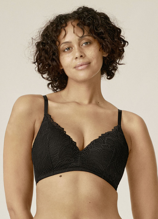 Soft-BH - Zauberhafter Naturana BH mit weich gepolsterten Cups, in Größe 075 bis 095, in Cup B, in Farbe SCHWARZ Ansicht 1
