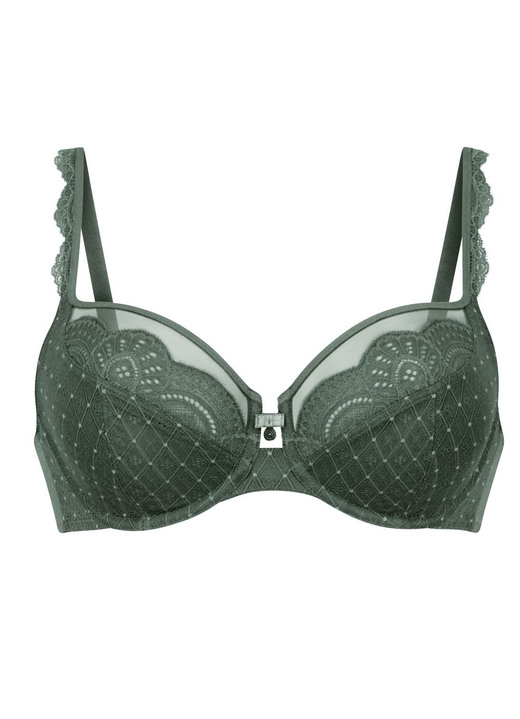 Bügel-BH - Rosa Faia Bügel-BH mit elastischer Spitze, in Größe 075 bis 095, in Cup H, in Farbe WACHOLDER Ansicht 5