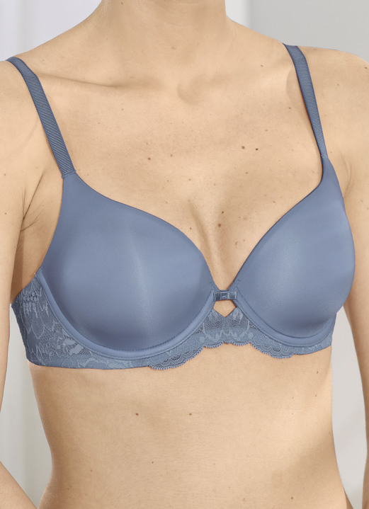 - Triumph Amourette-Bügel-BH mit elastischer Spitze, in Größe 075 bis 095, in Cup A, in Farbe INDIGOBLAU Ansicht 2