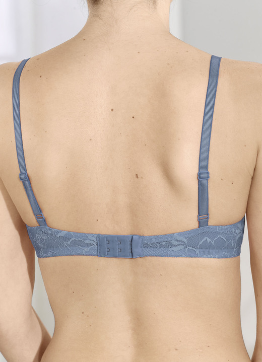 - Triumph Amourette-Bügel-BH mit elastischer Spitze, in Größe 075 bis 095, in Cup A, in Farbe INDIGOBLAU Ansicht 3