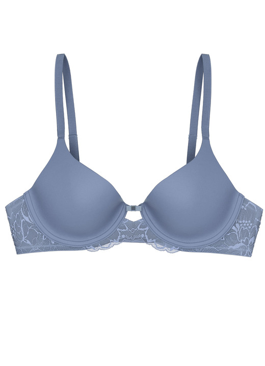 - Triumph Amourette-Bügel-BH mit elastischer Spitze, in Größe 075 bis 095, in Cup A, in Farbe INDIGOBLAU Ansicht 4