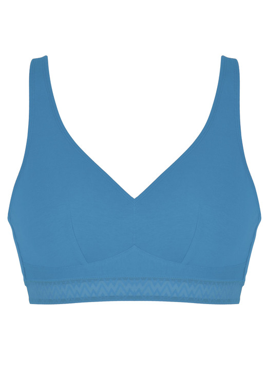 Soft-BH - Naturana Zweierpack BH mit dekorativem Elastikband, in Größe 075 bis 100, in Cup C, in Farbe 1X PAZIFIK, 1X PUDER Ansicht 4