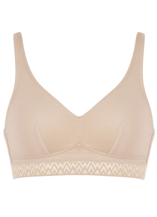 Soft-BH - Naturana Zweierpack BH mit dekorativem Elastikband, in Größe 075 bis 100, in Cup C, in Farbe 1X PAZIFIK, 1X PUDER Ansicht 3