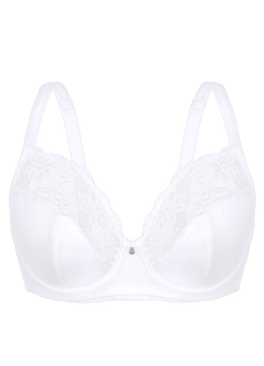 Bügel-BH - Sassa Bügel-BH mit elastischer Spitze Ansicht 3 Bügel-BH - Sassa Bügel-BH mit elastischer Spitze, in Größe 075 bis 100, in Cup C, in Farbe WEISS Ansicht 3