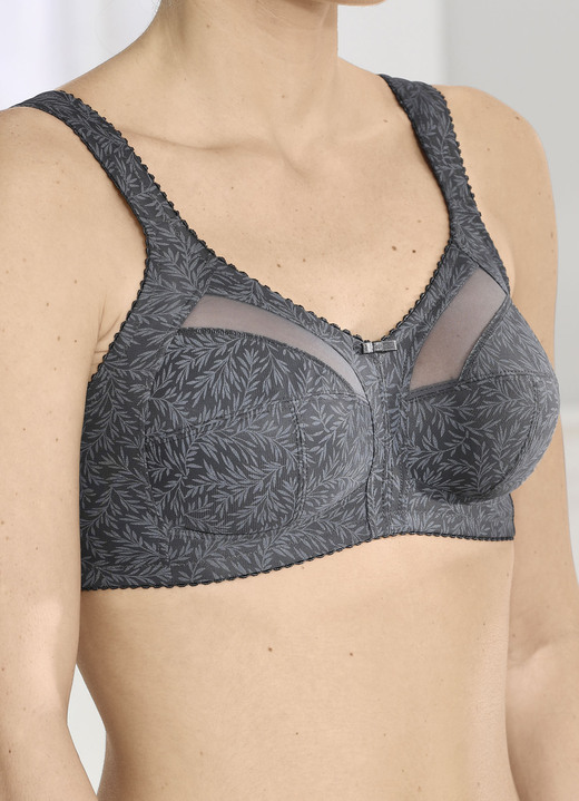 Soft-BH - Format BH mit Floraldessin, in Größe 080 bis 105, in Cup E, in Farbe ANTHRAZIT Ansicht 1