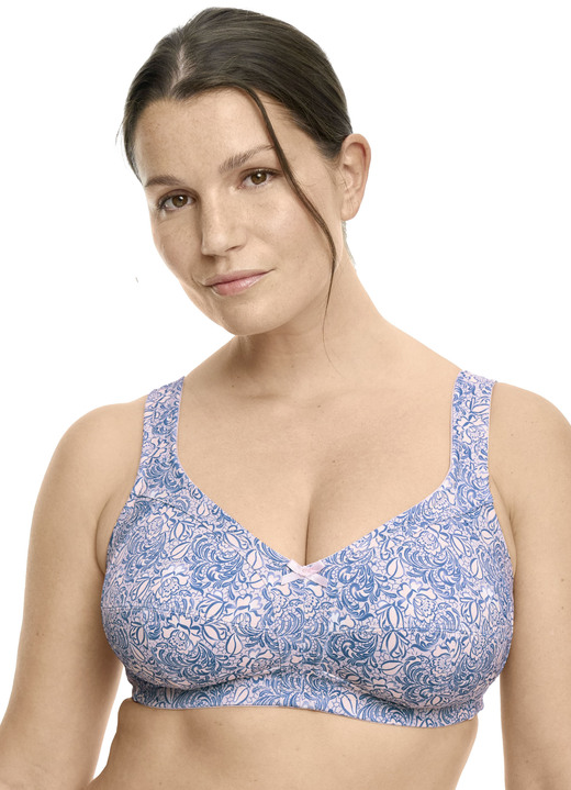 Soft-BH - Susa BH mit verstärktem Rückteil, in Größe 080 bis 120, in Cup E, in Farbe ROSÉ-JEANSBLAU Ansicht 1