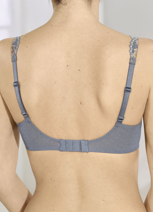 - Rosa Faia Bügel-BH mit bestickter Elastikspitze, in Größe 075 bis 095, in Cup D, in Farbe BLAUGRAU Ansicht 5