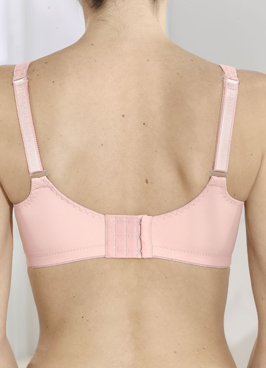 Wäsche - BH mit farbharmonischer Elastikspitze, in Größe 080 bis 105, in Cup D, in Farbe ALTROSA Ansicht 2