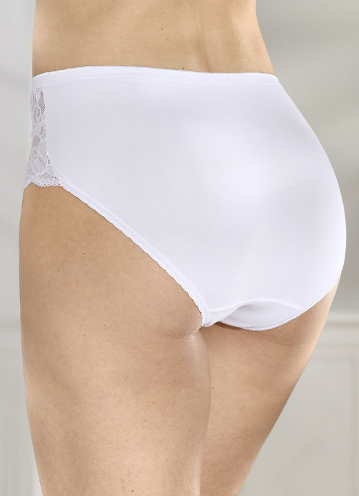 Slips - Viererpack Slips mit elastischer Spitze, in Größe 038 bis 052, in Farbe WEISS Ansicht 2
