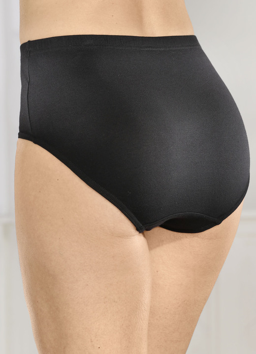 Slips - Fünferpack Slips mit Gummizug im Bund Ansicht 2 Slips - Fünferpack Slips mit Gummizug im Bund, in Größe 038 bis 056, in Farbe 3X SCHWARZ, 2X WEISS Ansicht 2