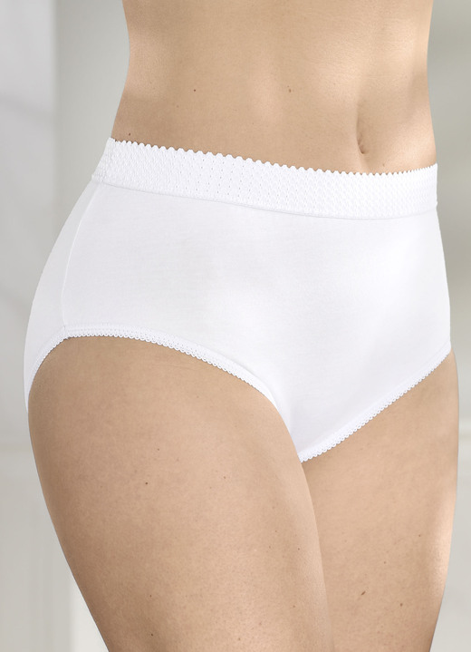 - Sechserpack Slips mit elastischen Beinabschlüssen, in Größe 038 bis 056, in Farbe 2X GRAU MELIERT, 2X WEISS, 2X SCHWARZ Ansicht 3