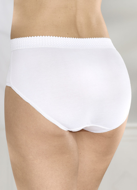 Slips - Sechserpack Slips mit elastischen Beinabschlüssen Ansicht 4 Slips - Sechserpack Slips mit elastischen Beinabschlüssen, in Größe 038 bis 056, in Farbe 2X GRAU MELIERT, 2X WEISS, 2X SCHWARZ Ansicht 4