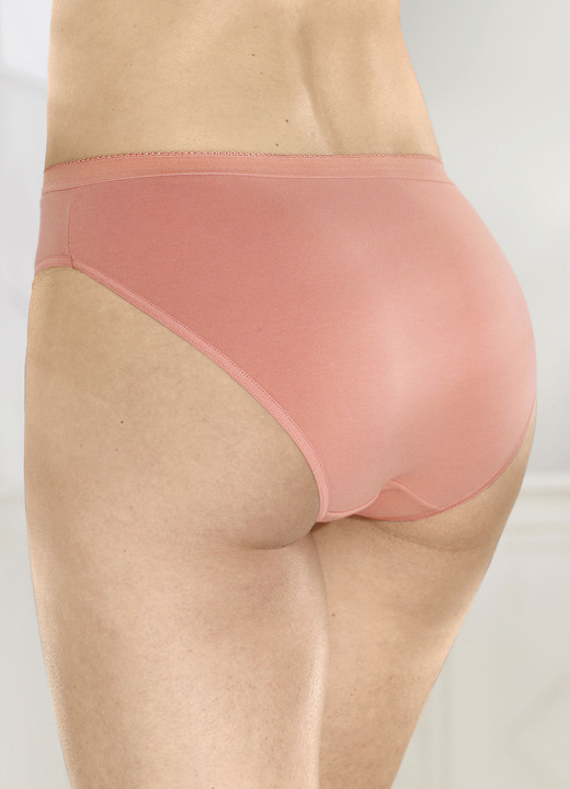 - Viererpack Slips mit elastischen Abschlüssen, in Größe 036 bis 048, in Farbe 2X LACHS, 2X WEISS Ansicht 1