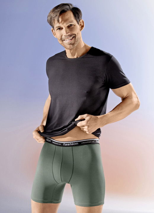 Pants & Boxershorts - Viererpack Pants mit Elastikbund, in Größe 005 bis 011, in Farbe 2X OLIV, 2X SCHWARZ Ansicht 2