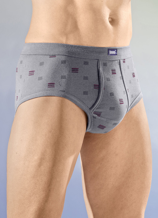 Slips & Unterhosen - Viererpack Slips mit Softbund, in Größe 005 bis 014, in Farbe 2X RUBINROT-BUNT, 2X HELLGRAU-BUNT Ansicht 2