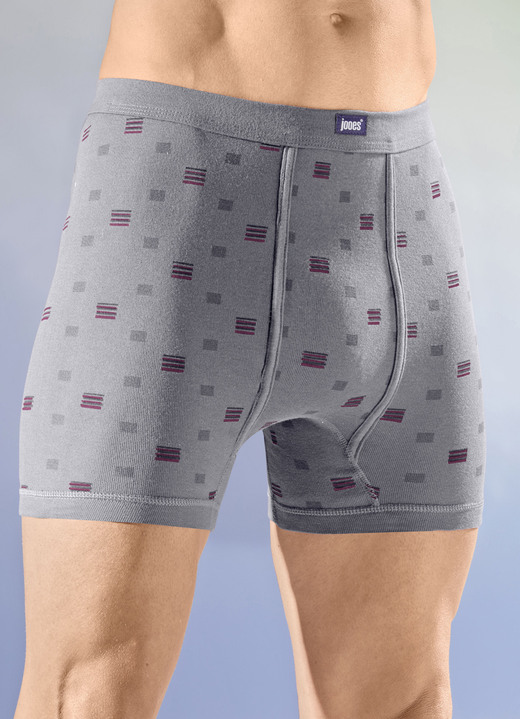 Slips & Unterhosen - Viererpack Unterhosen mit Softbund, in Größe 005 bis 014, in Farbe 2X RUBINROT-BUNT, 2X HELLGRAU-BUNT Ansicht 2