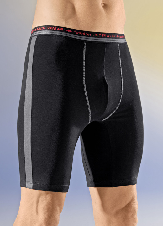 - Dreierpack Longpants mit Elastikbund, in Größe 005 bis 011, in Farbe 3X SCHWARZ-GRAU