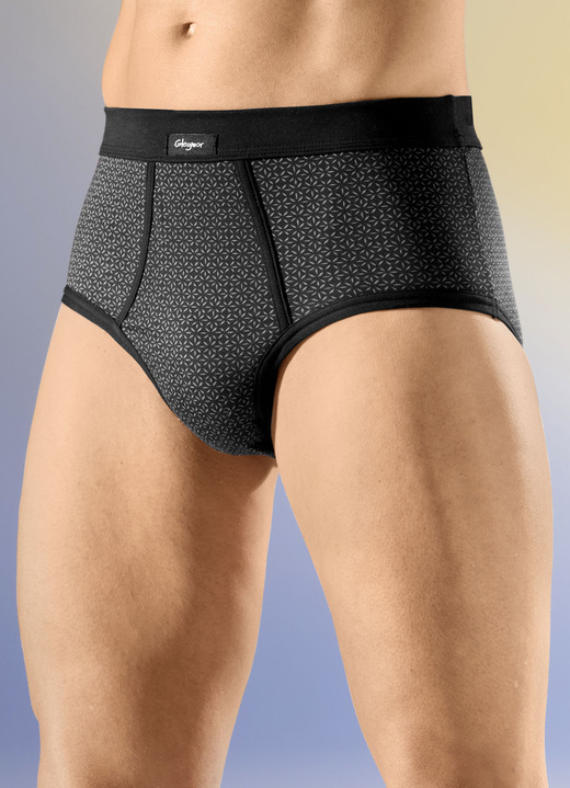 Slips & Unterhosen - Viererpack Slips mit Softbund, in Größe 005 bis 011, in Farbe 2X SCHWARZ-TERRAKOTTA, 2X SCHWARZ-WEISS Ansicht 2