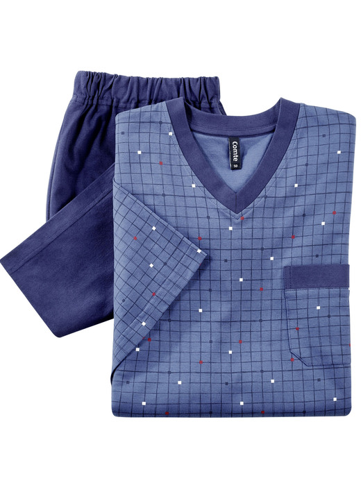 Shortys - Zweierpack Shortys mit V-Ausschnitt, in Größe 046 bis 062, in Farbe 1X OLIV-GRAFIT, 1X JEANSBLAU-MARINE Ansicht 2