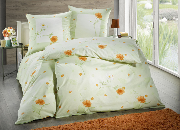 Bettwäschegarnituren - Bettwäsche-Garnitur in Renforcé-Qualität, in Größe 111 (40/80 cm + 135/200 cm) bis 115 (80/80 cm + 155/220 cm), in Farbe APRICOT Ansicht 2