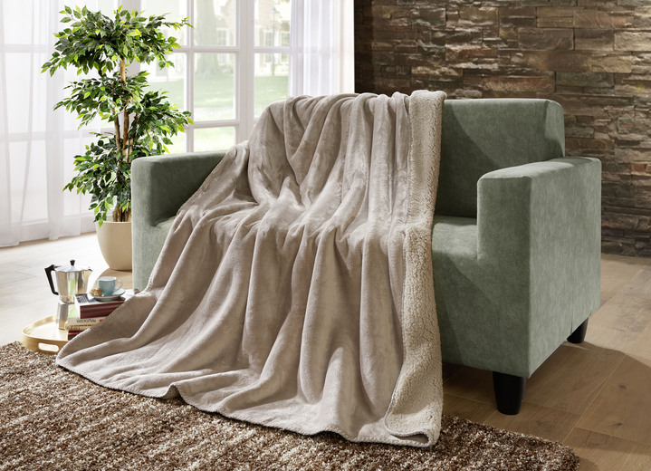 Decken - Superkuschelige Wohndecke in Teddyfleece-Qualität, in Farbe CREME Ansicht 4