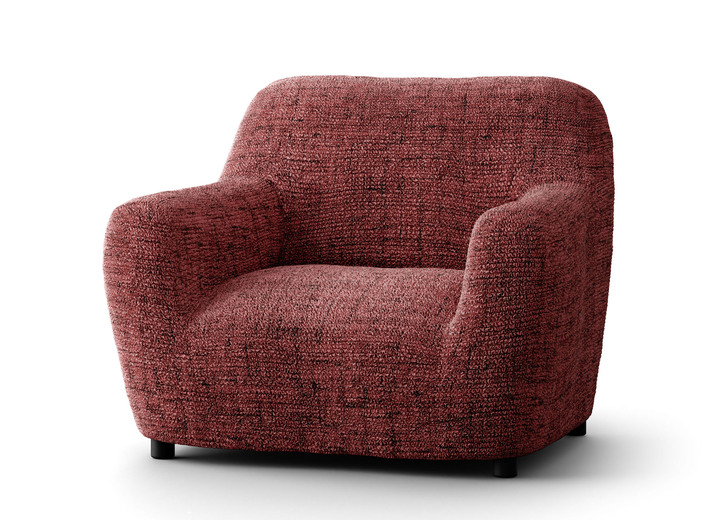 Sessel- & Sofaüberwürfe - Pflegeleichte Stretchbezüge in Mikrofaser-Qualität, in Größe 101 (Sesselbezug) bis 106 (Stuhlbezug), in Farbe ROT Ansicht 13
