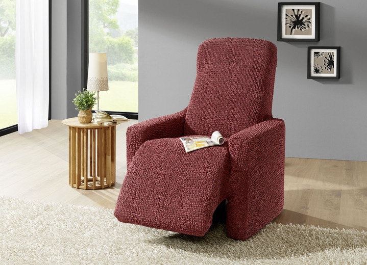 Sessel- & Sofaüberwürfe - Pflegeleichte Stretchbezüge in Mikrofaser-Qualität, in Größe 101 (Sesselbezug) bis 106 (Stuhlbezug), in Farbe ROT Ansicht 16
