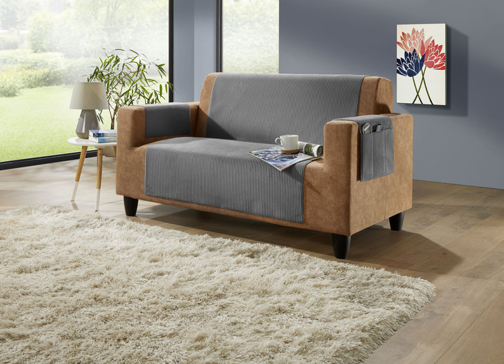 Sessel- & Sofaüberwürfe - Wohnaccessoires mit Anti-Rutsch-Beschichtung, in Größe 101 (Sesselschoner, 50x140 cm) bis 924 (Kissenbezug, 40x 80 cm), in Farbe GRÜN Ansicht 17