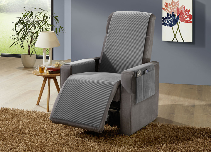 Sessel- & Sofaüberwürfe - Wohnaccessoires mit Anti-Rutsch-Beschichtung, in Größe 101 (Sesselschoner, 50x140 cm) bis 924 (Kissenbezug, 40x 80 cm), in Farbe GRAU Ansicht 1