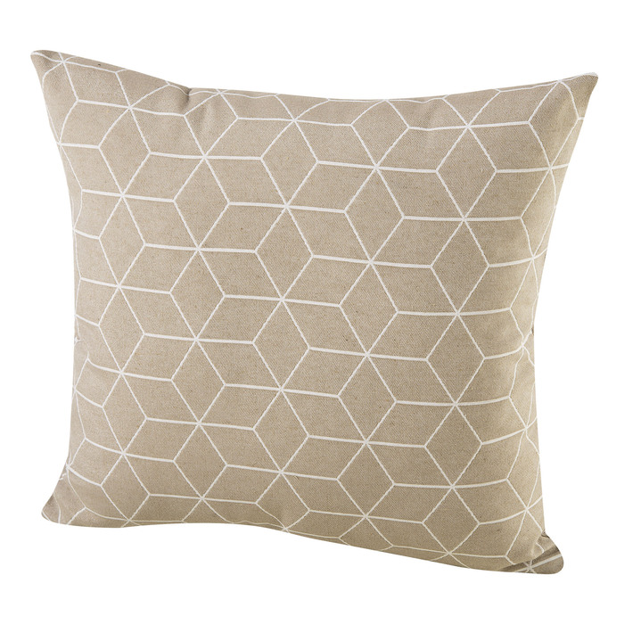 Dekokissen & Hüllen - Moderne Kissenbezüge in Jacquard-Qualität, in Größe 105 (40x40 cm) bis 110 (50x50 cm), in Farbe TAUPE Ansicht 4