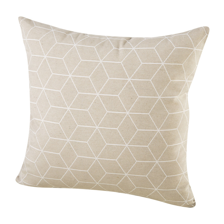 Dekokissen & Hüllen - Moderne Kissenbezüge in Jacquard-Qualität, in Größe 105 (40x40 cm) bis 110 (50x50 cm), in Farbe TAUPE Ansicht 3