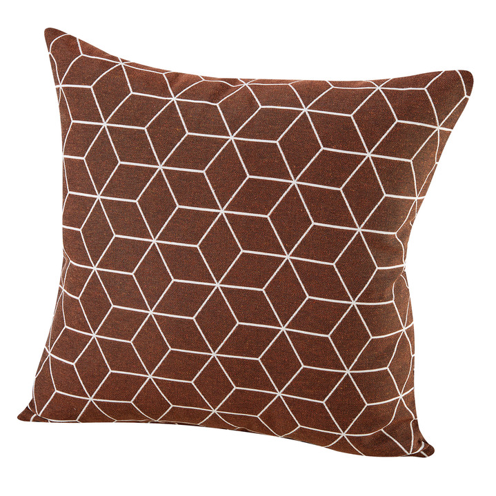 Dekokissen & Hüllen - Moderne Kissenbezüge in Jacquard-Qualität, in Größe 105 (40x40 cm) bis 110 (50x50 cm), in Farbe TAUPE Ansicht 5