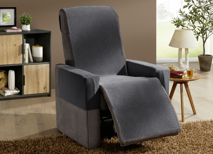 Sessel- & Sofaüberwürfe - Wohnaccessoires aus Chenille mit Anti-Rutsch-Beschichtung, in Größe 101 (Sesselschoner, 50x140 cm) bis 865 (2 Armlehnenschoner, 60x 65 cm), in Farbe CREME Ansicht 8