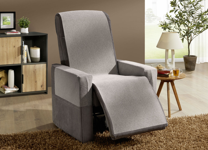 Sessel- & Sofaüberwürfe - Wohnaccessoires aus Chenille mit Anti-Rutsch-Beschichtung, in Größe 101 (Sesselschoner, 50x140 cm) bis 865 (2 Armlehnenschoner, 60x 65 cm), in Farbe CREME Ansicht 5