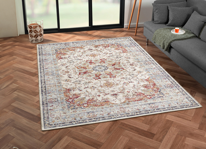 Teppiche - Brücken und Teppiche mit Rückseite aus reiner Baumwolle, in Größe 113 (Brücke, 80x150 cm) bis 282 (Teppich, 200x290 cm), in Farbe MULTICOLOR Ansicht 1