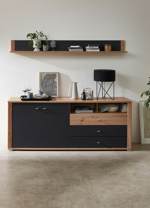 Sideboards - Sideboard mit LED-Beleuchtung und Softclose Ansicht 2 Sideboards - Sideboard mit LED-Beleuchtung und Softclose, in Farbe GRAFIT-EICHE Ansicht 2