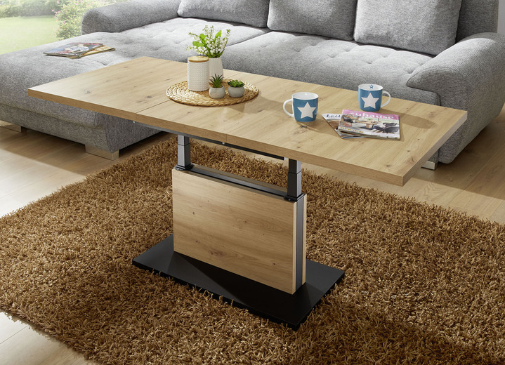 Couchtische - Couchtisch mit raffinierter Liftfunktion, in Farbe ASTEICHE-SCHWARZ, in Ausführung höhenverstellbar Ansicht 1