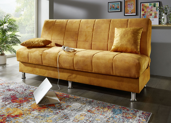 Schlafsofas - Schlafsofa mit Bettkasten und Dekokissen, in Farbe CREME Ansicht 8