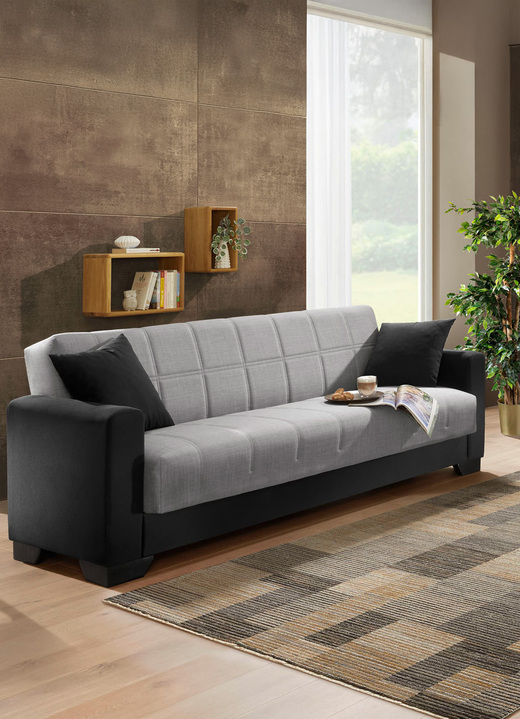 Sessel - Moderne Polstermöbel mit Bonnellfederkern Ansicht 3 Sessel - Moderne Polstermöbel mit Bonnellfederkern, in Farbe SCHWARZ-SILBER, in Ausführung Sessel Ansicht 3