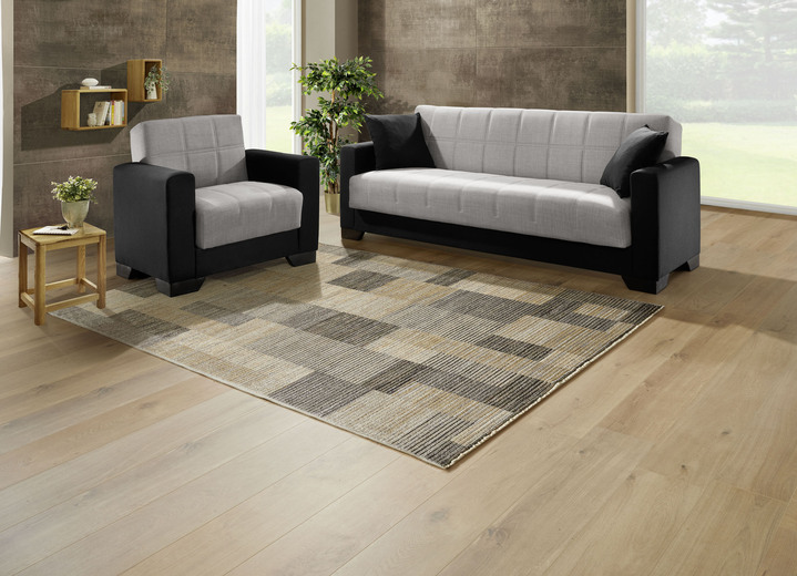 Sessel - Moderne Polstermöbel mit Bonnellfederkern Ansicht 4 Sessel - Moderne Polstermöbel mit Bonnellfederkern, in Farbe SCHWARZ-SILBER, in Ausführung Sessel Ansicht 4