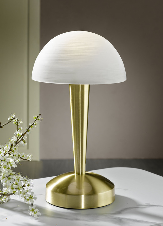 Tischleuchten - Tischleuchte aus Metall und Glas mit Leuchtmittel, in Farbe NICKEL, MATT Ansicht 2