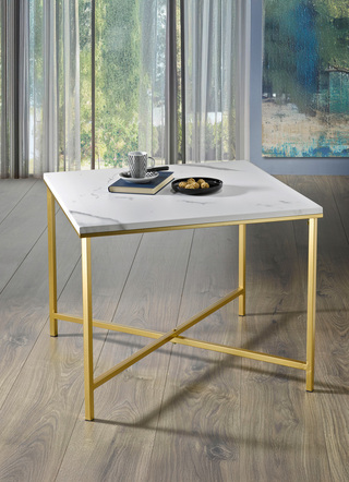 Couchtische aus goldfarben lackiertem Stahlrohr