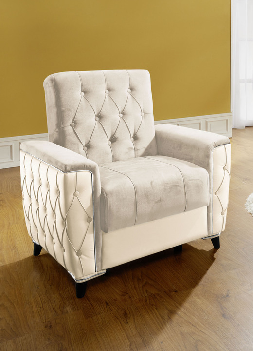 Sessel - Polstermöbel mit Bettkasten und Liegefunktion, in Farbe CREME, in Ausführung Sessel mit Funktion Ansicht 8
