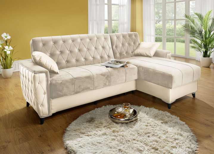 Sessel - Polstermöbel mit Bettkasten und Liegefunktion, in Farbe CREME, in Ausführung Sessel mit Funktion Ansicht 5