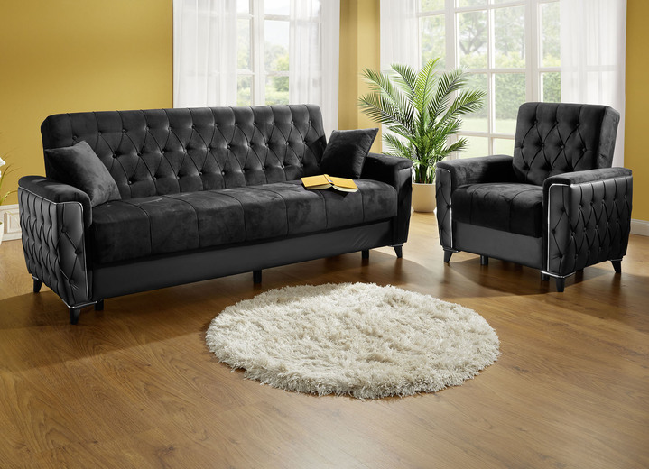 Sessel - Polstermöbel mit Bettkasten und Liegefunktion, in Farbe CREME, in Ausführung Sessel mit Funktion Ansicht 12