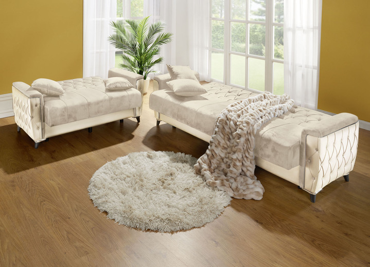 Sessel - Polstermöbel mit Bettkasten und Liegefunktion, in Farbe CREME, in Ausführung Sessel mit Funktion Ansicht 4