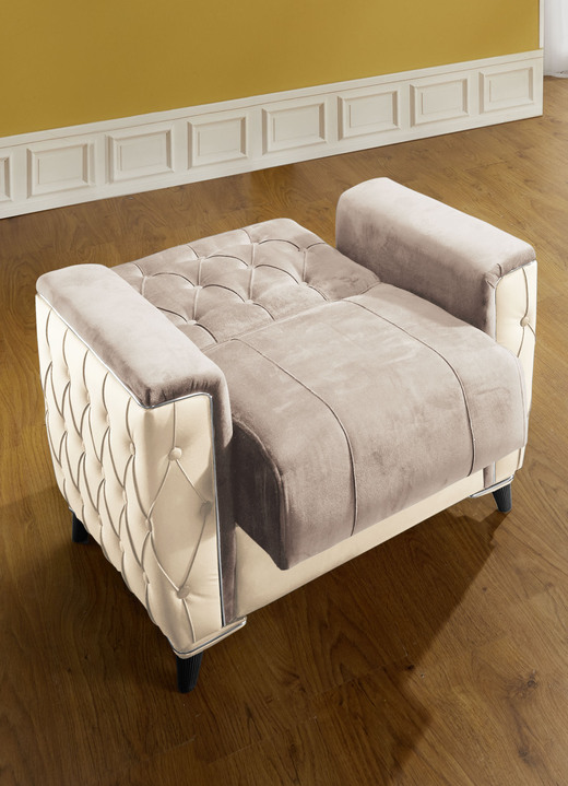 Sessel - Polstermöbel mit Bettkasten und Liegefunktion, in Farbe CREME, in Ausführung Sessel mit Funktion Ansicht 9