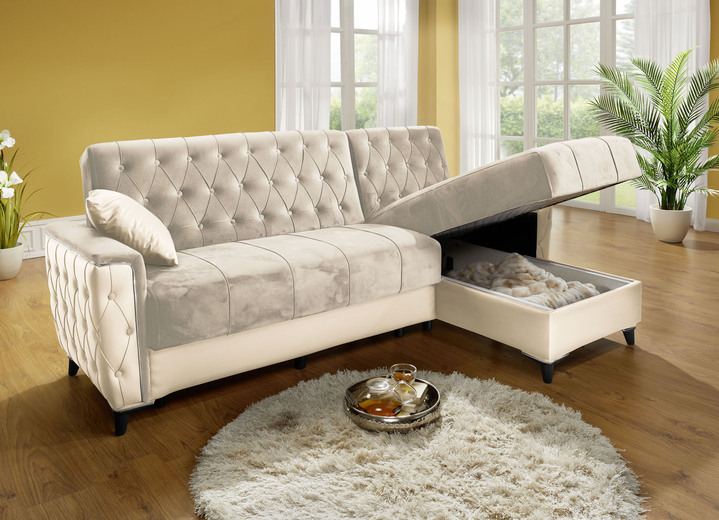 Sessel - Polstermöbel mit Bettkasten und Liegefunktion, in Farbe CREME, in Ausführung Sessel mit Funktion Ansicht 6