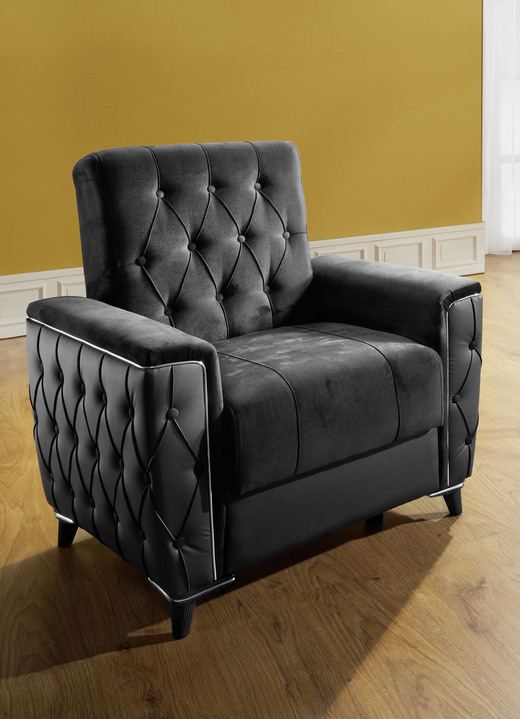 Sessel - Polstermöbel mit Bettkasten und Liegefunktion, in Farbe CREME, in Ausführung Sessel mit Funktion Ansicht 16